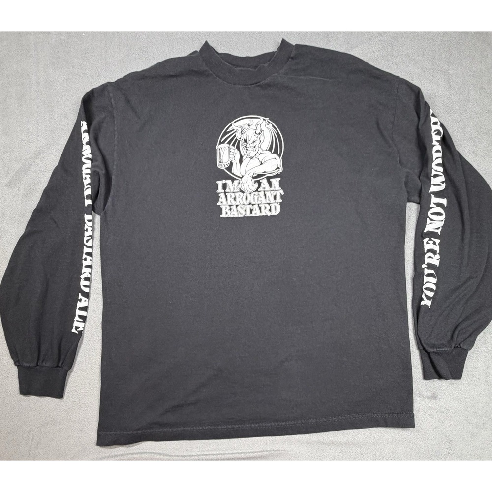 Stone Brewing Arrogant Bastard Ale Long Sleeve Shirt Mens XL Black You're Not Wo